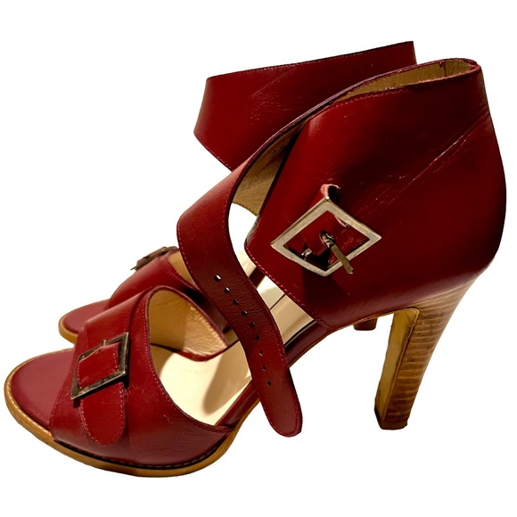 Sapena Spain Burgundy Leather Heels - Picture 4 of 6